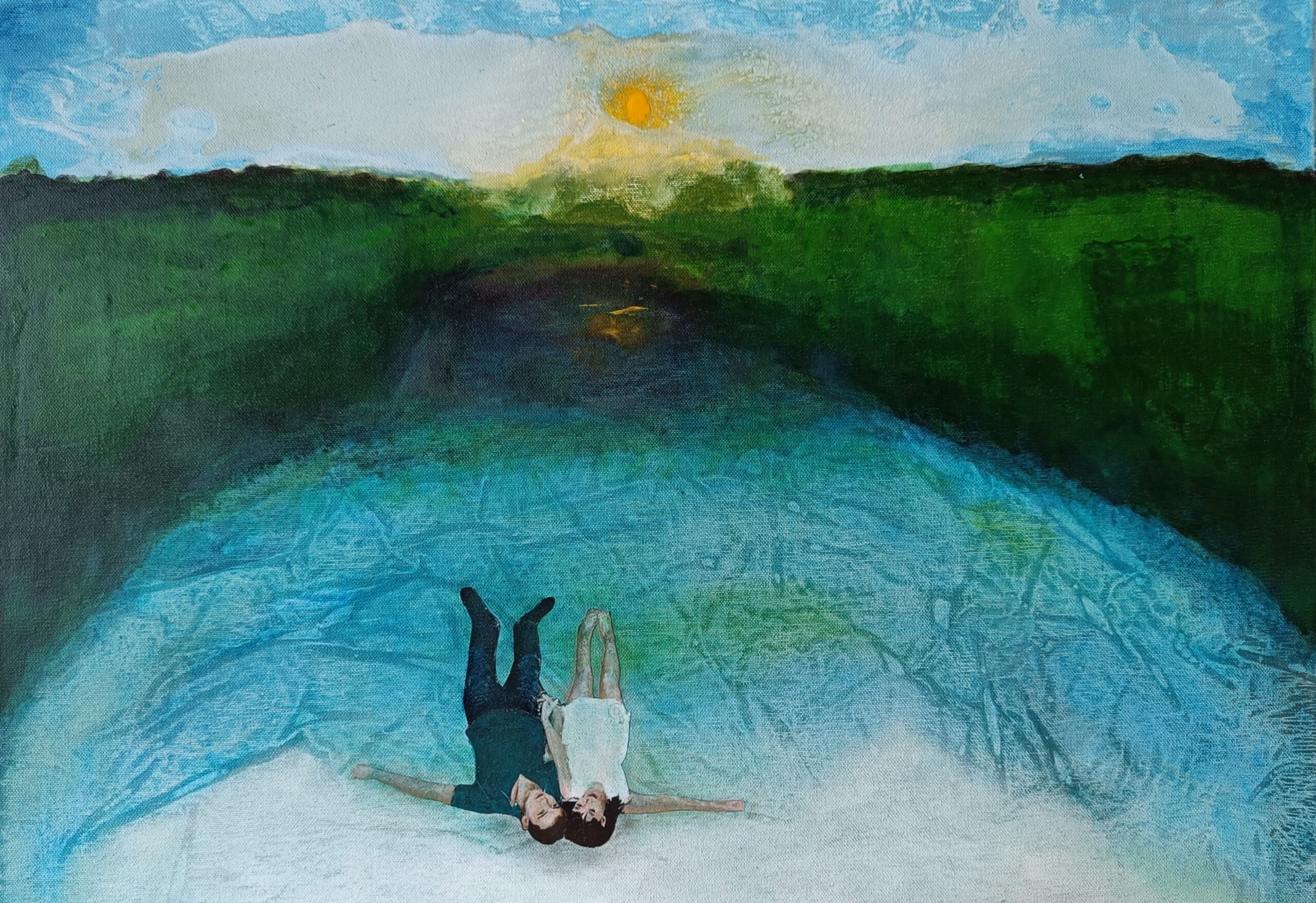 Just like heaven, Acrylmalerei und mixed media