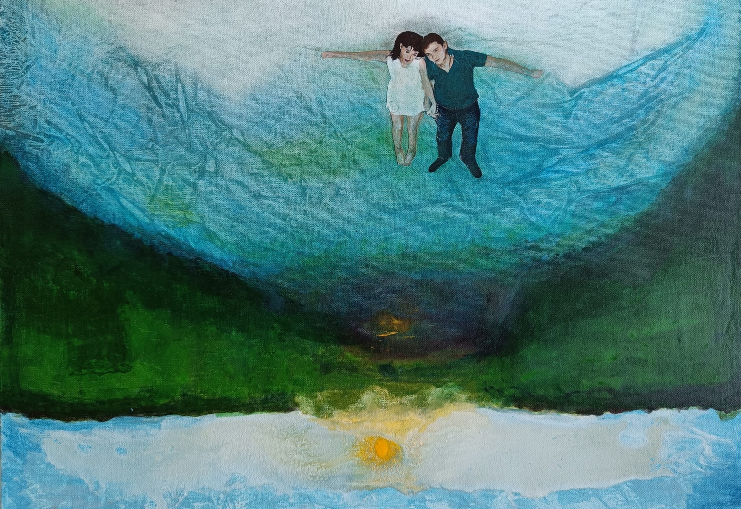 Just like heaven, Acrylmalerei und mixed media