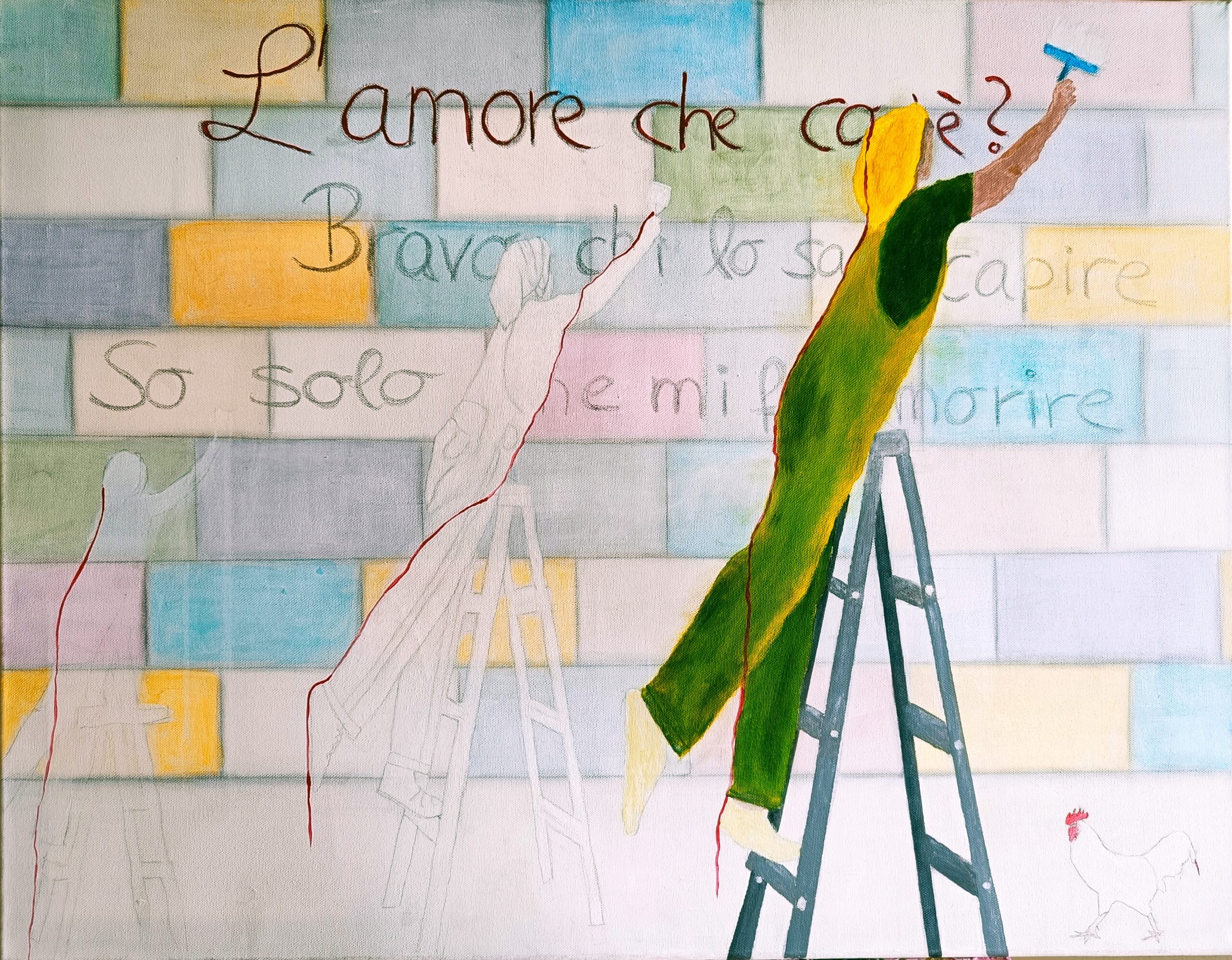 L´amore che cos´è?, Acrylmalerei und Zeichnung