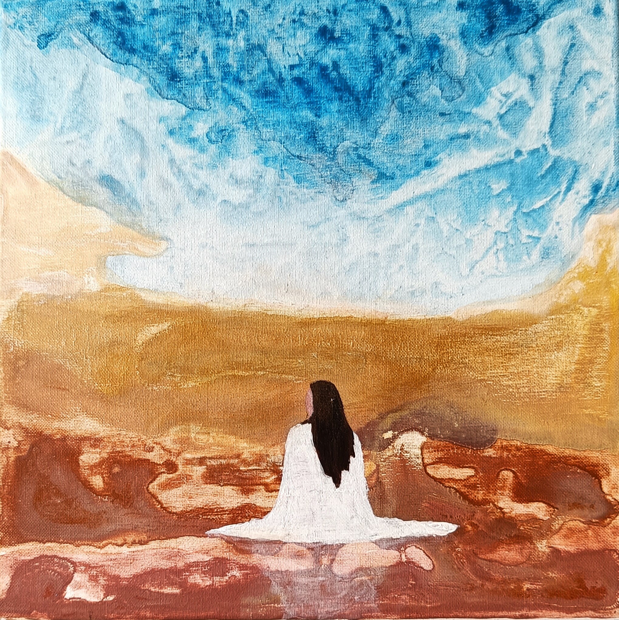 Seeking answers, finding grace, Acrylmalerei