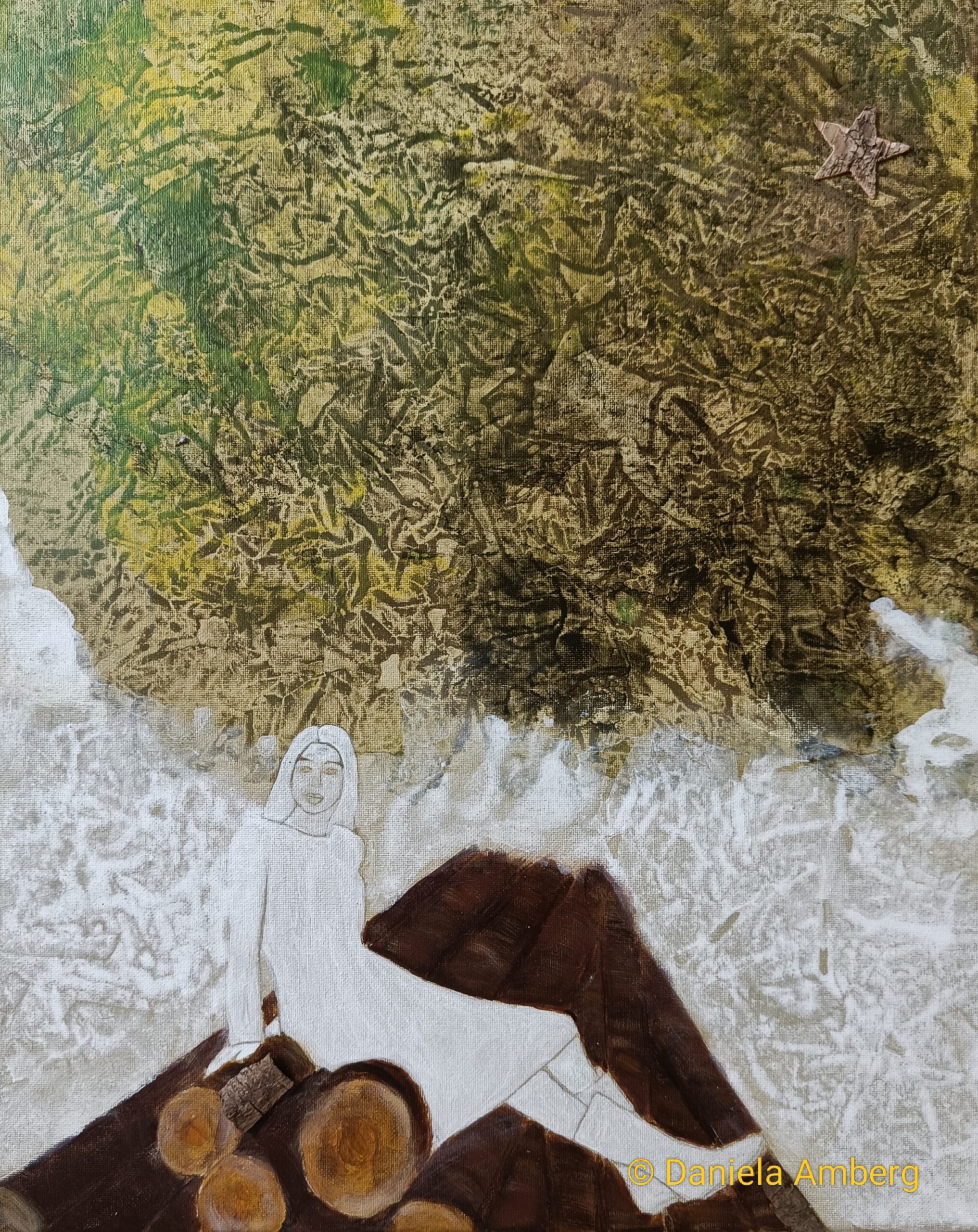 The medicine woman, Acrylmalerei & mixed media